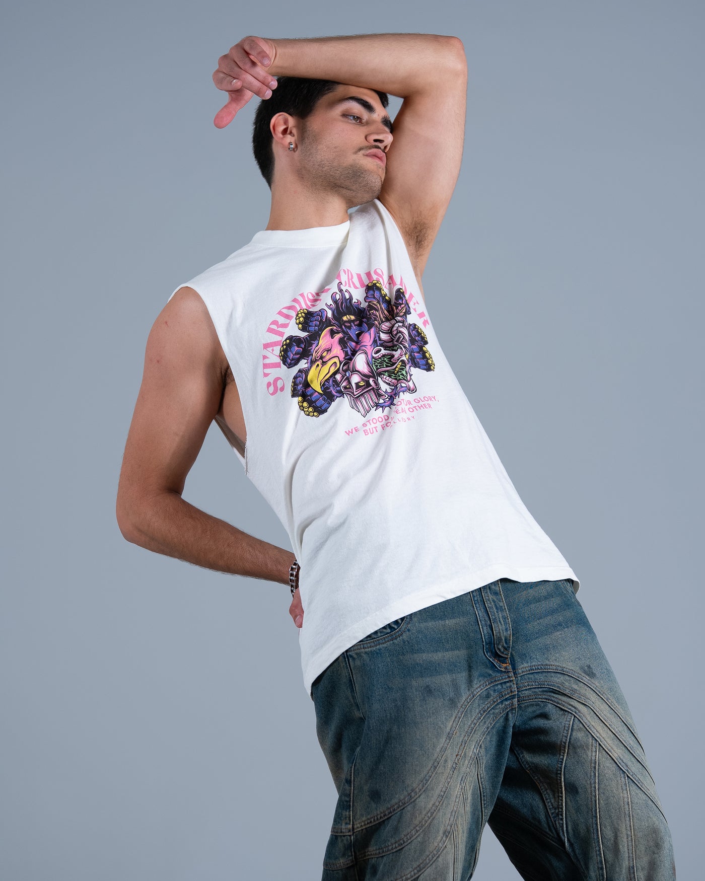 The Gang Stands Together Cut-Off Tank / Off White