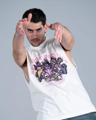 The Gang Stands Together Cut-Off Tank / Off White