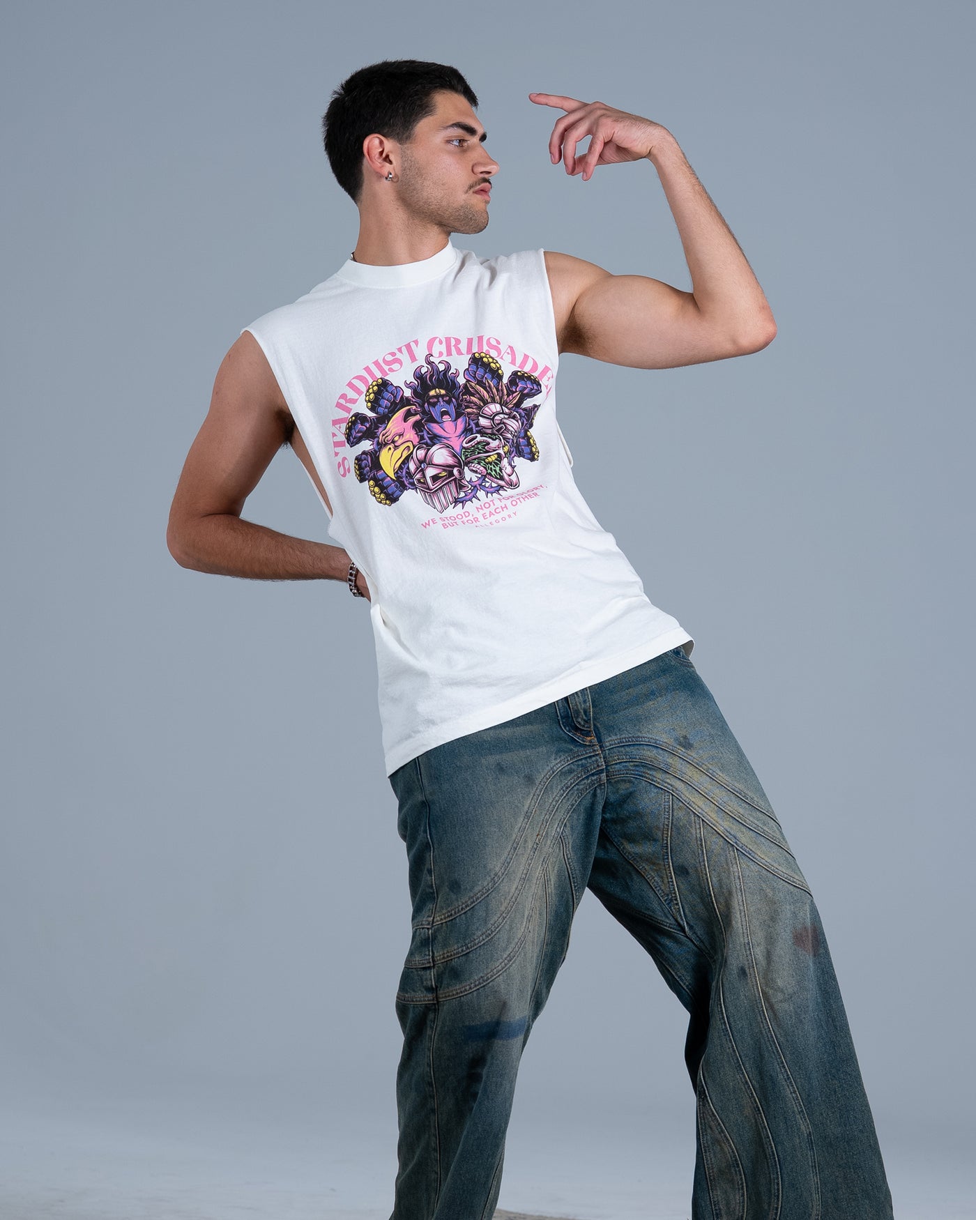 The Gang Stands Together Cut-Off Tank / Off White