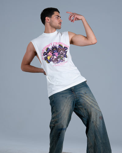 The Gang Stands Together Cut-Off Tank / Off White