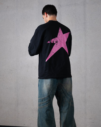 Birthmark Star Long Sleeve Tee / Black