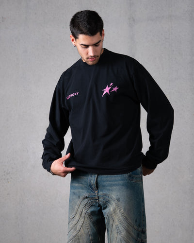 Birthmark Star Long Sleeve Tee / Black