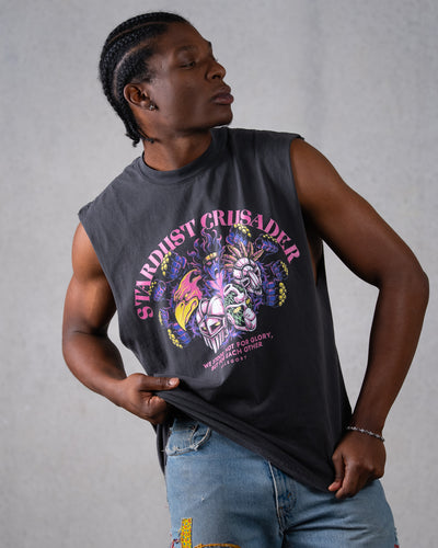 The Gang Stands Together Cut-Off Tank / Vintage Black