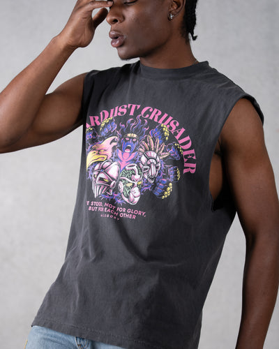 The Gang Stands Together Cut-Off Tank / Vintage Black