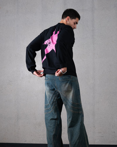 Birthmark Star Long Sleeve Tee / Black