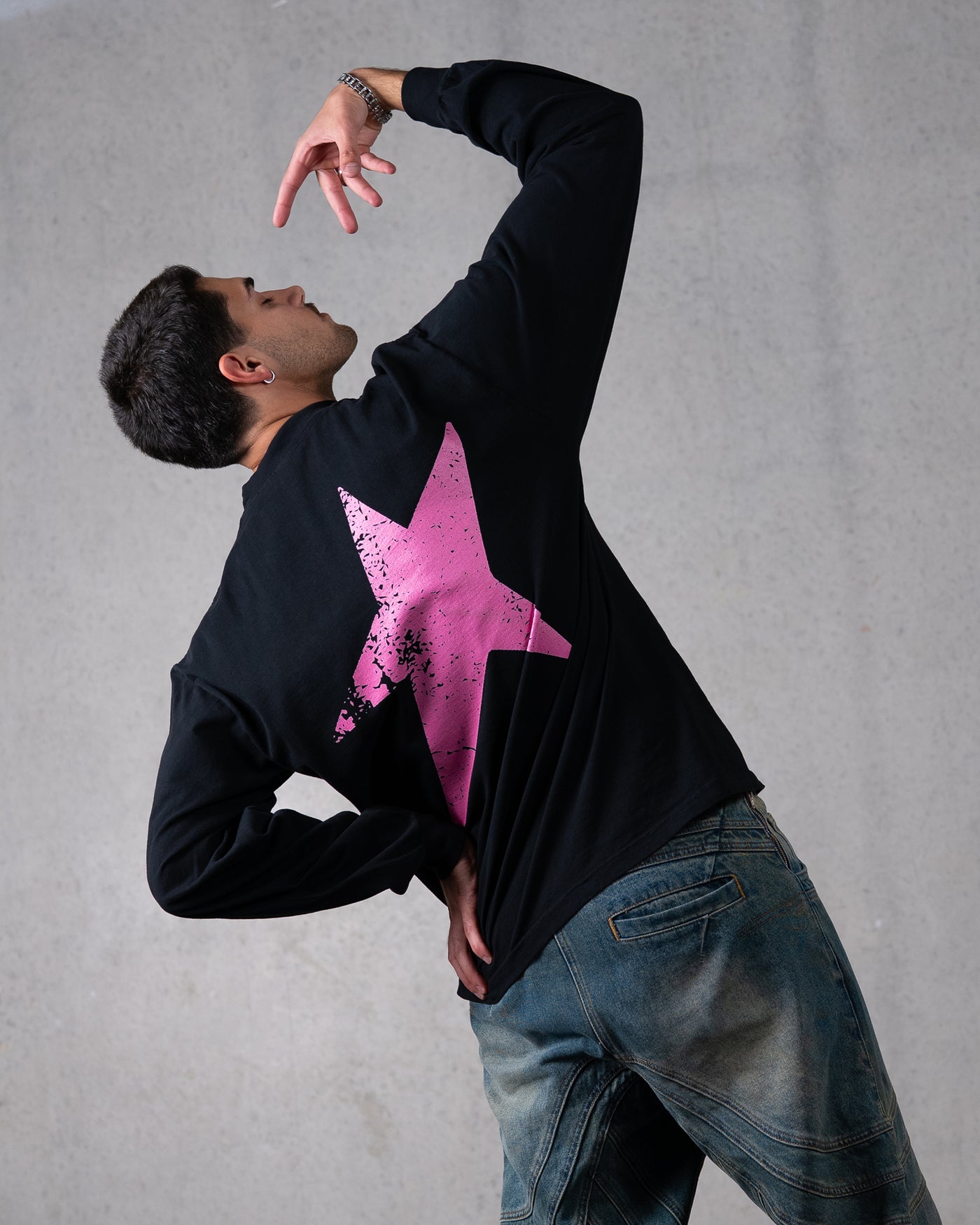 Birthmark Star Long Sleeve Tee / Black