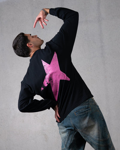 Birthmark Star Long Sleeve Tee / Black