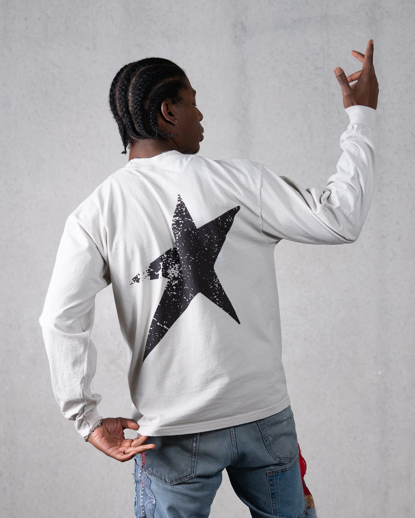 Birthmark Star Long Sleeve Tee / Off White