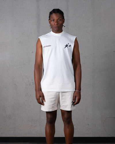 Birthmark Star Cut-Off Tank / Off White