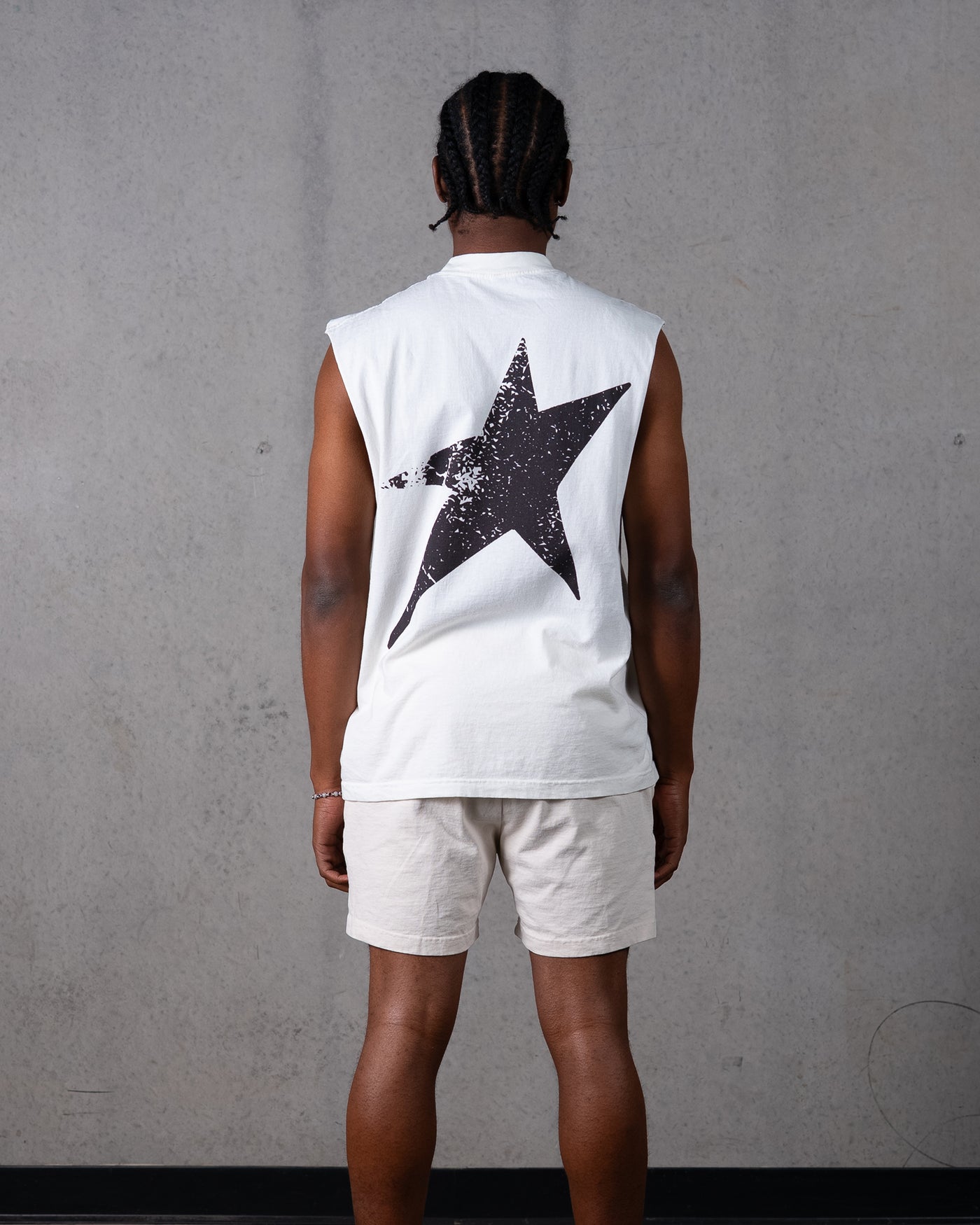 Birthmark Star Cut-Off Tank / Off White