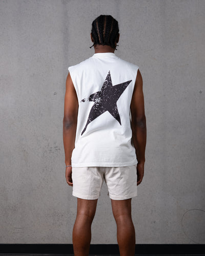 Birthmark Star Cut-Off Tank / Off White