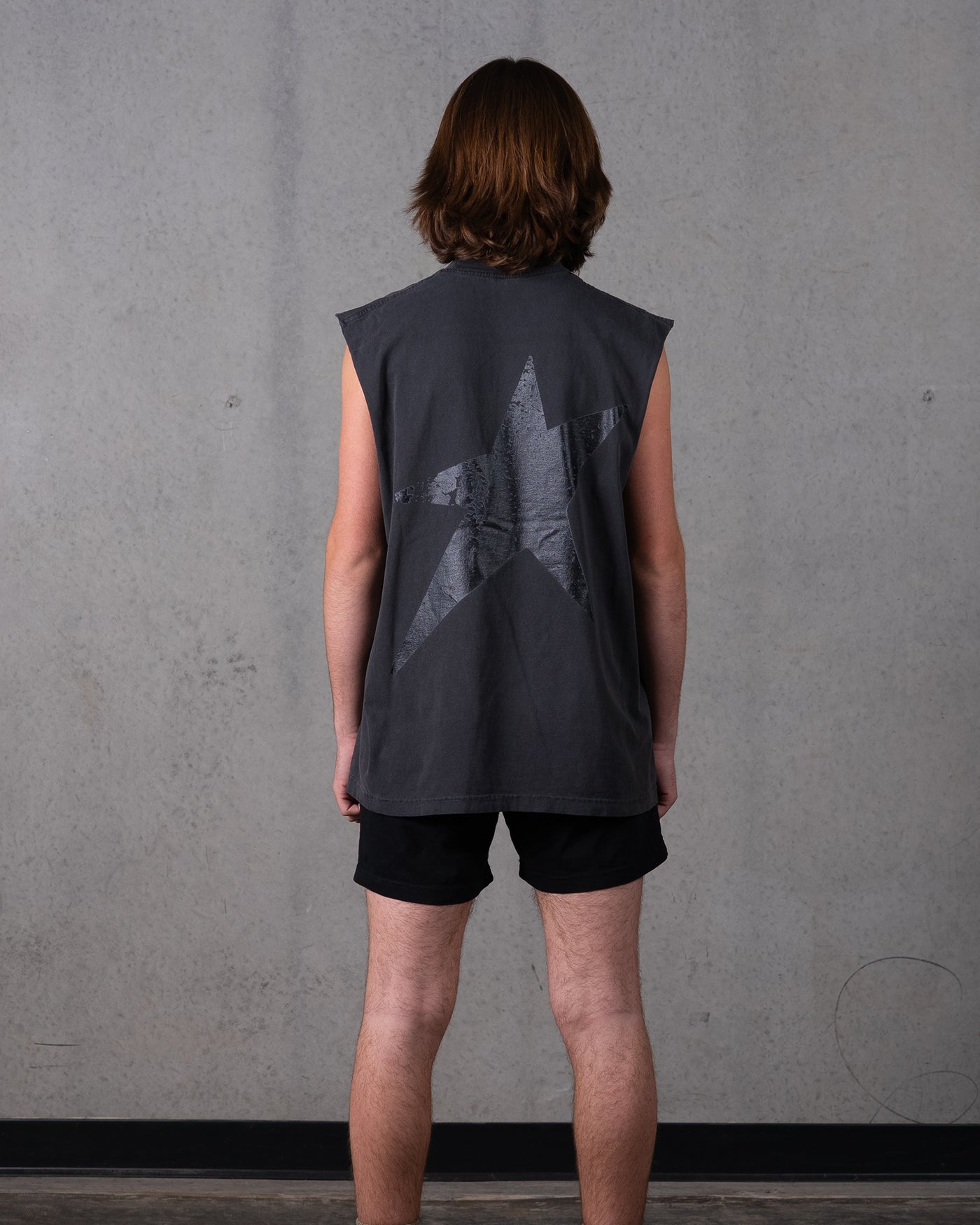 Birthmark Star Cut-Off Tank / Vintage Black