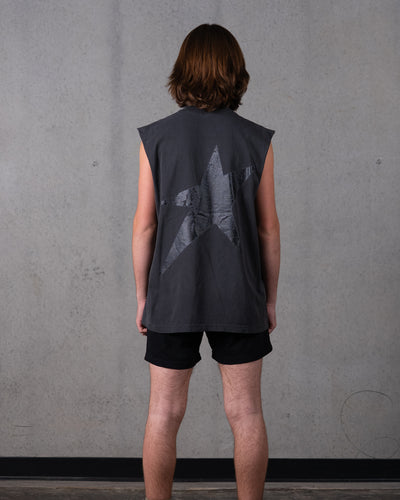 Birthmark Star Cut-Off Tank / Vintage Black