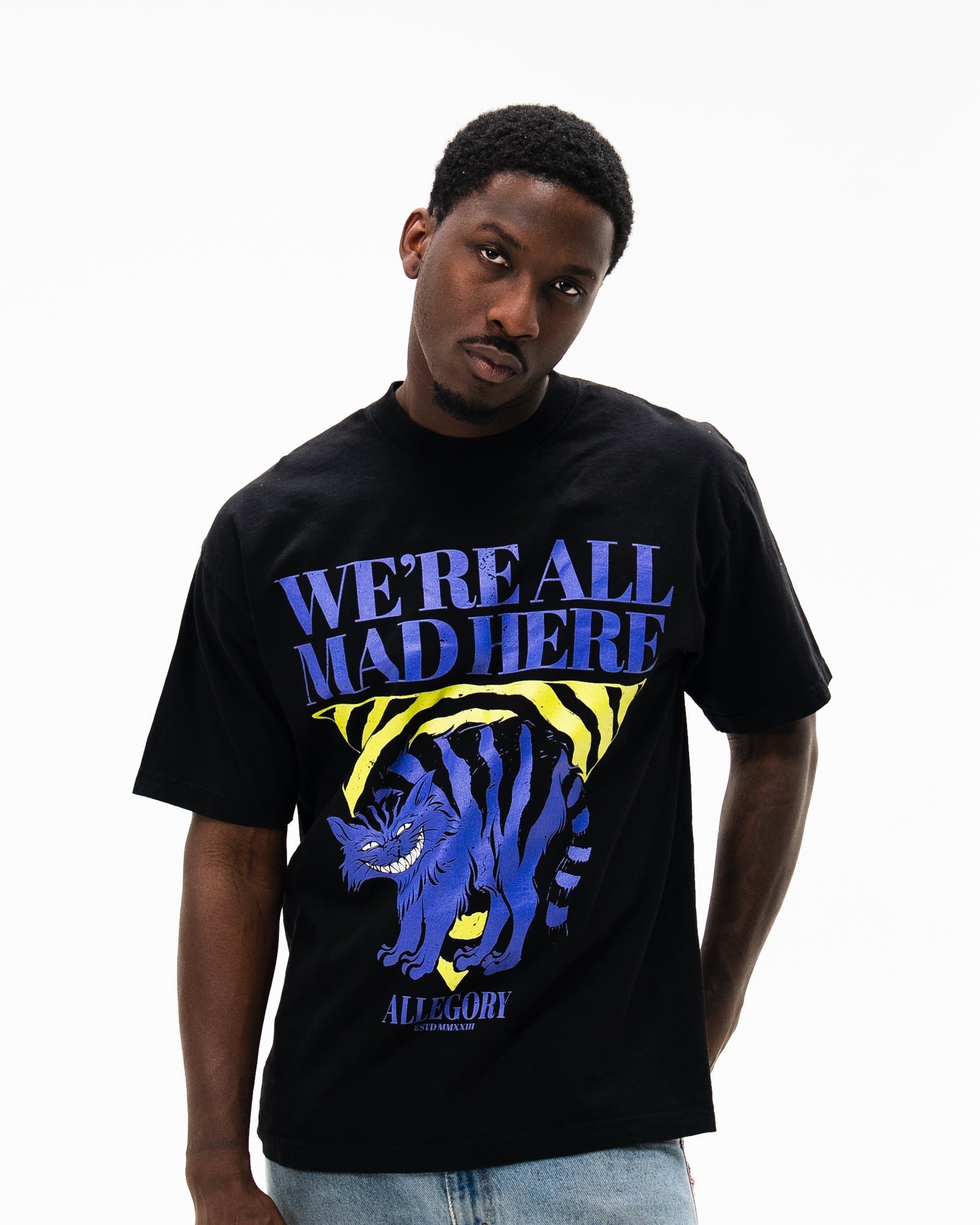 We're All Mad Here Tee / Black-6