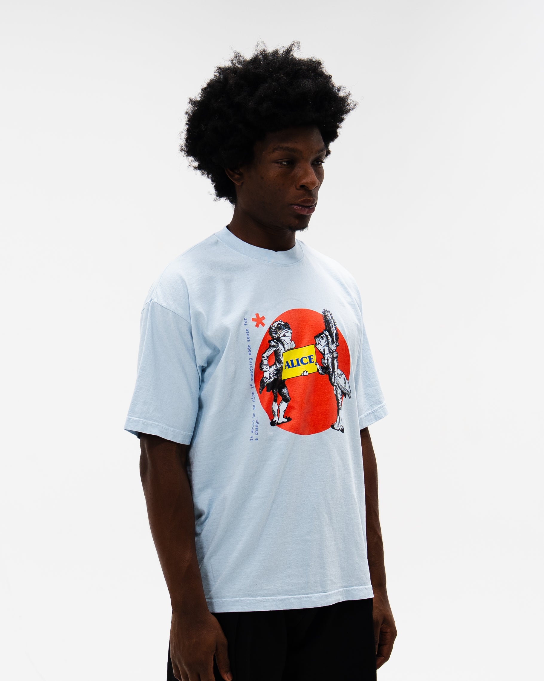 Fish and Frog Tee / Cloud Blue-4