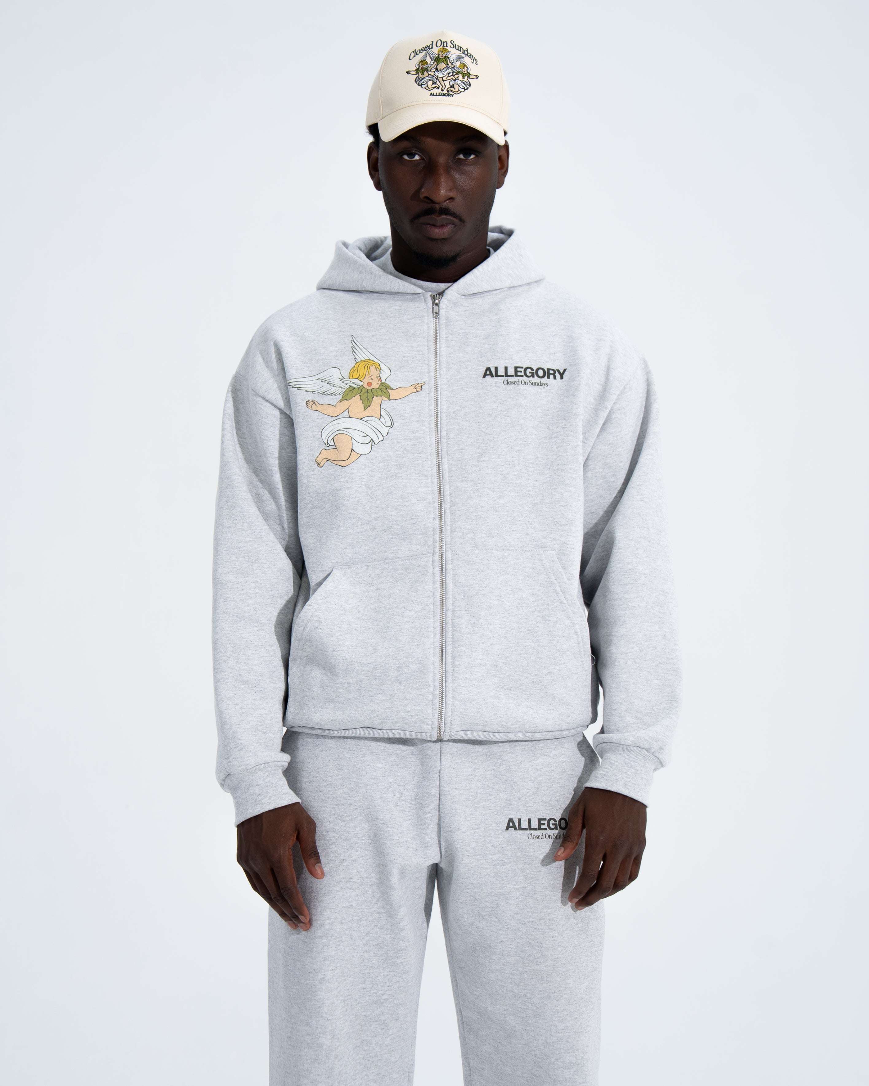 Putto Zip Hoodie / Heather Grey