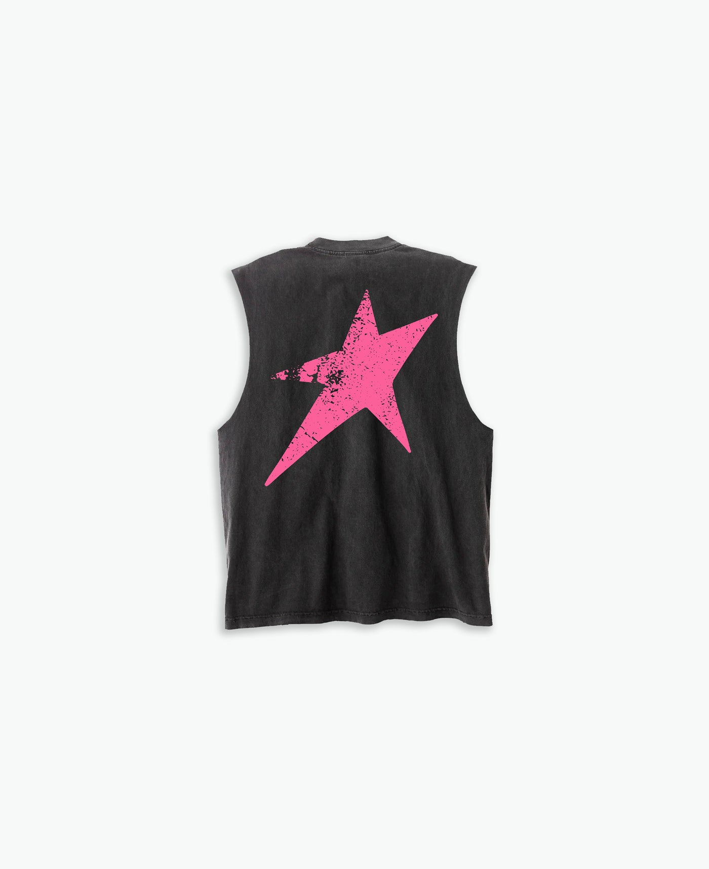 Birthmark Star Cut-Off Tank / Vintage Black / Pink
