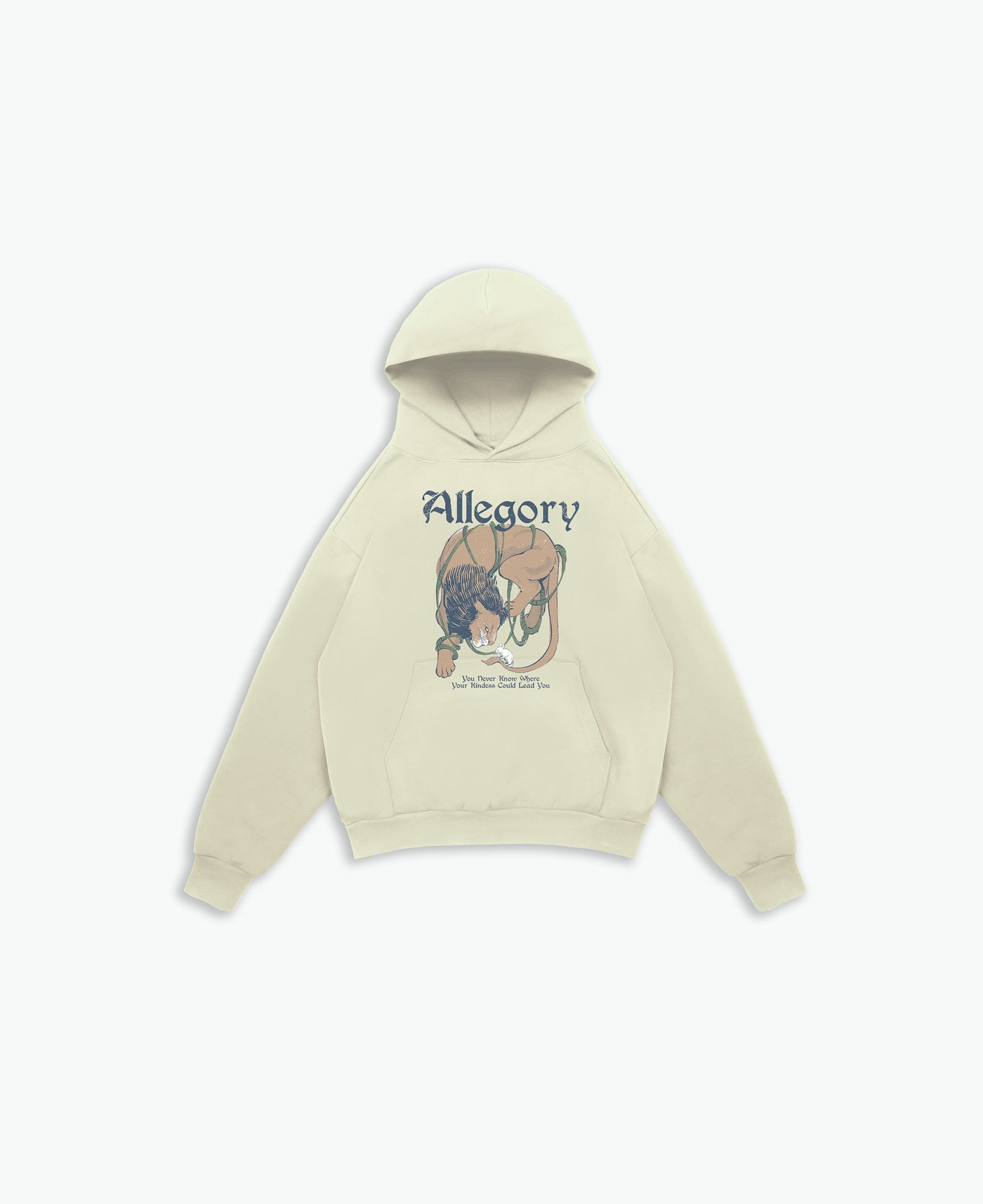 Lion and The Mouse Hoodie / Sage Green