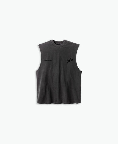 Birthmark Star Cut-Off Tank / Vintage Black