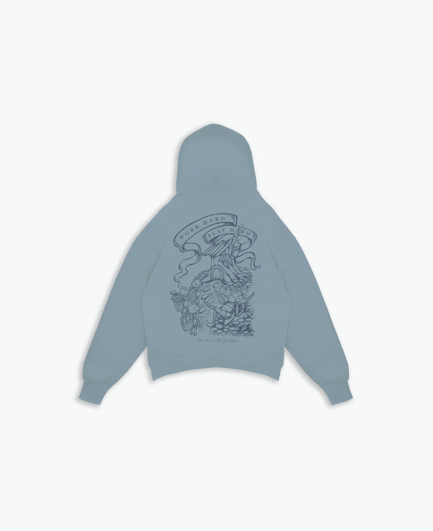 Ant And The Grasshopper Hoodie / Soft Denim Blue