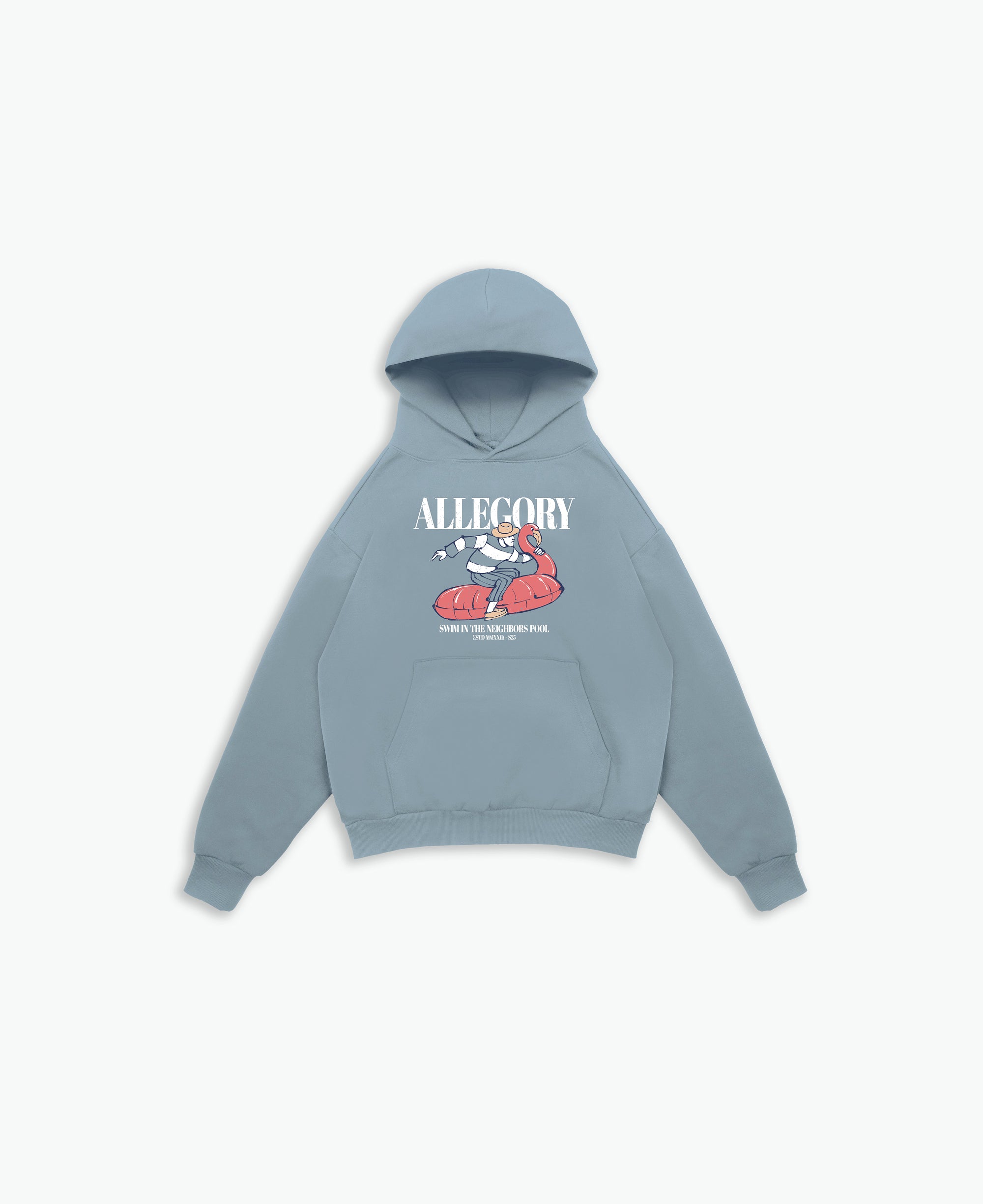 Flamingo Floatie Hoodie / Soft Denim Blue