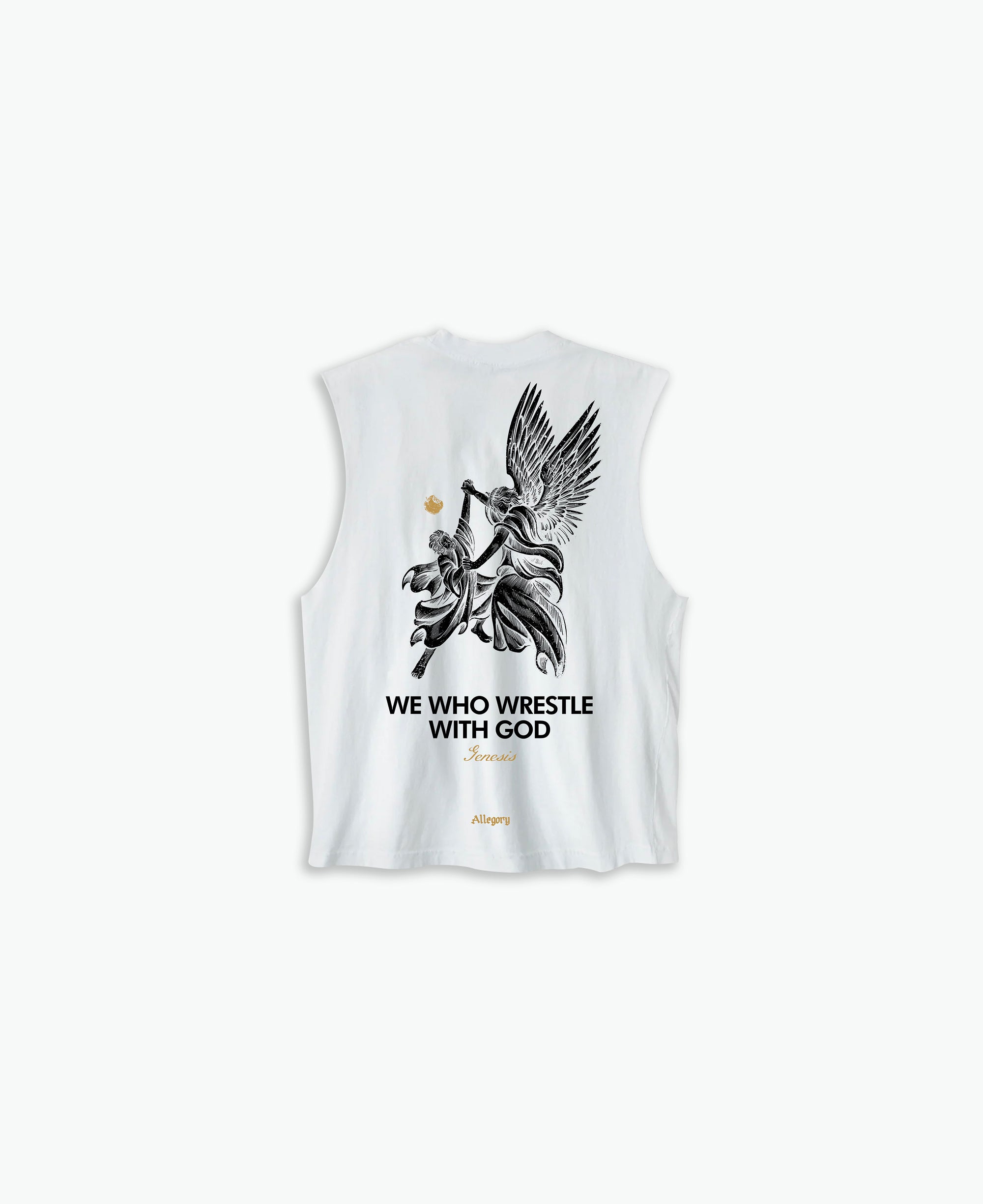 Wrestle With God Cut-Off Tank / Off White