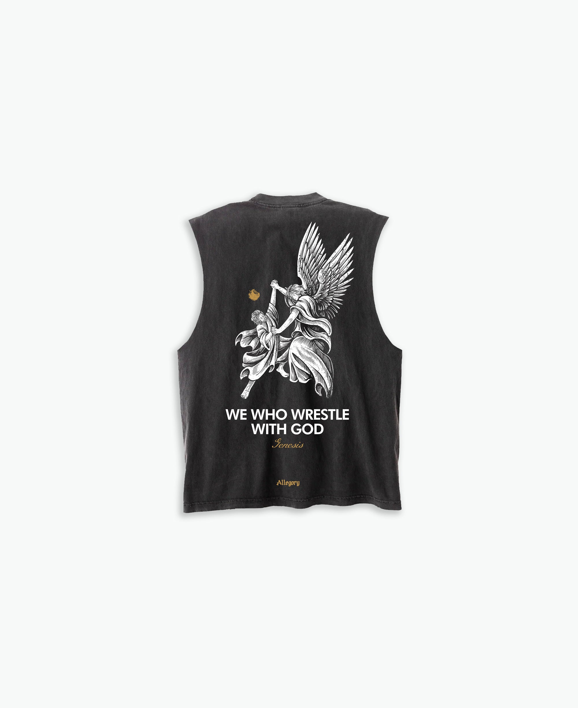 Wrestle With God Cut-Off Tank / Vintage Black
