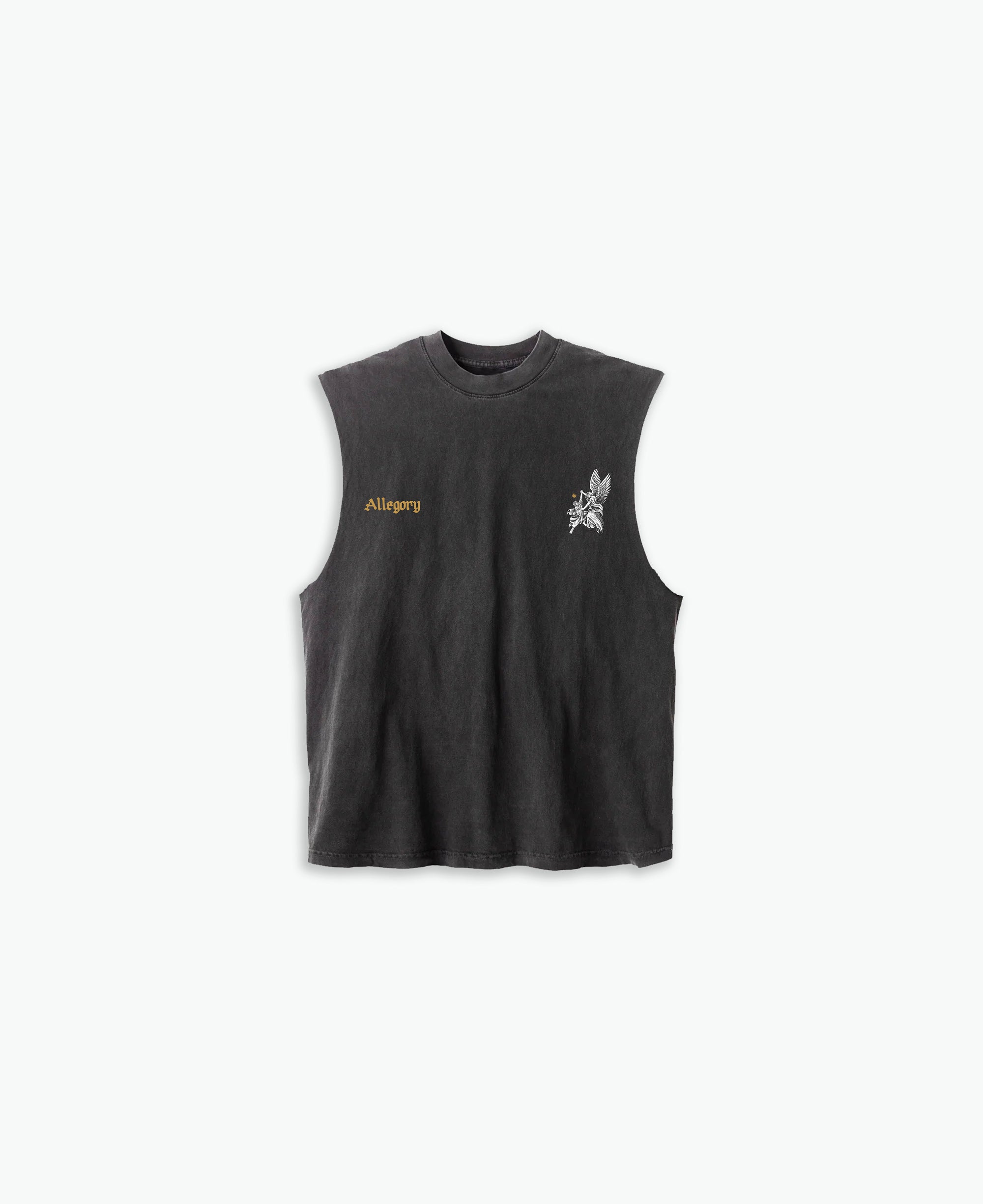 Wrestle With God Cut-Off Tank / Vintage Black-2