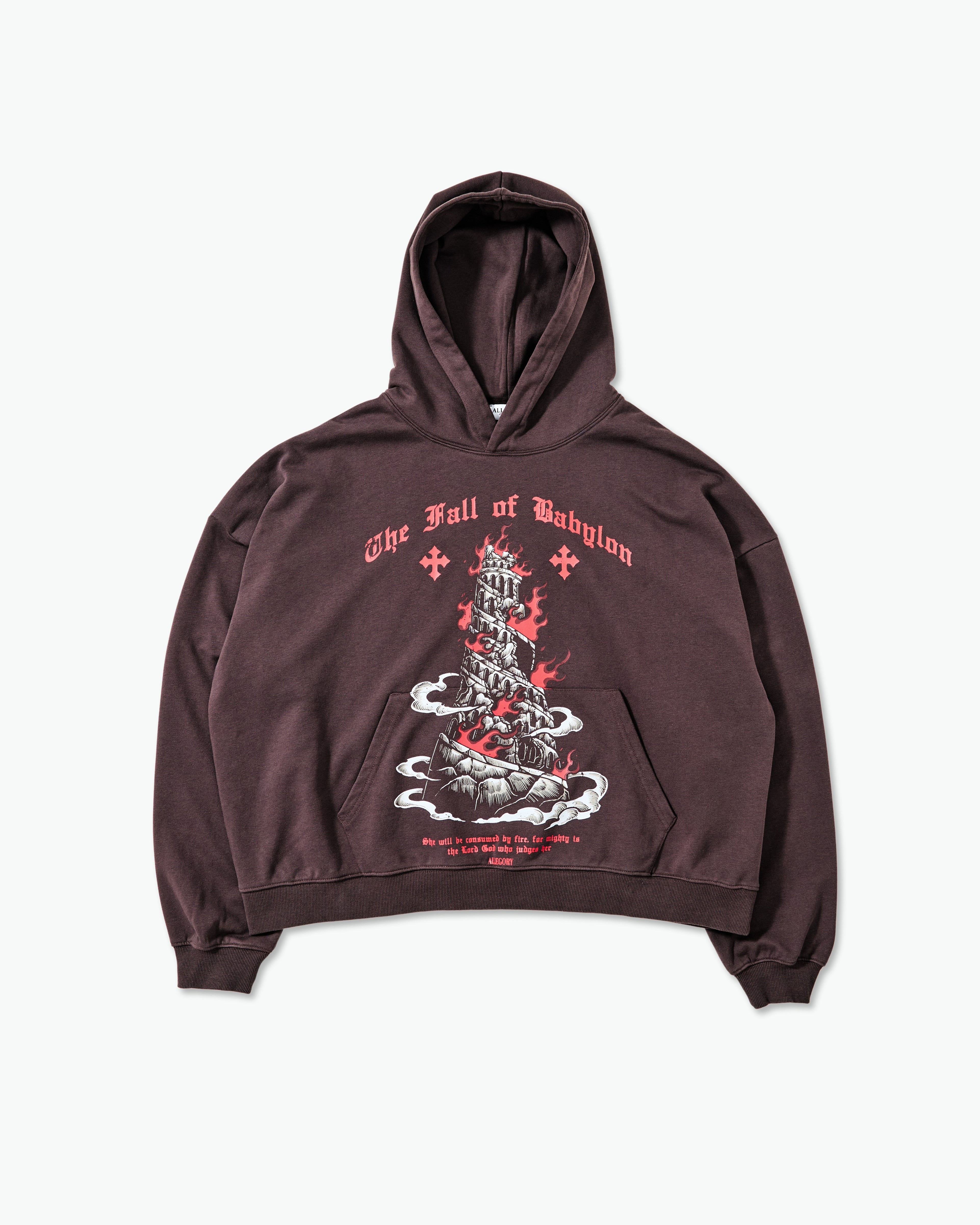 Fall of Babylon Hoodie / Washed Brown
