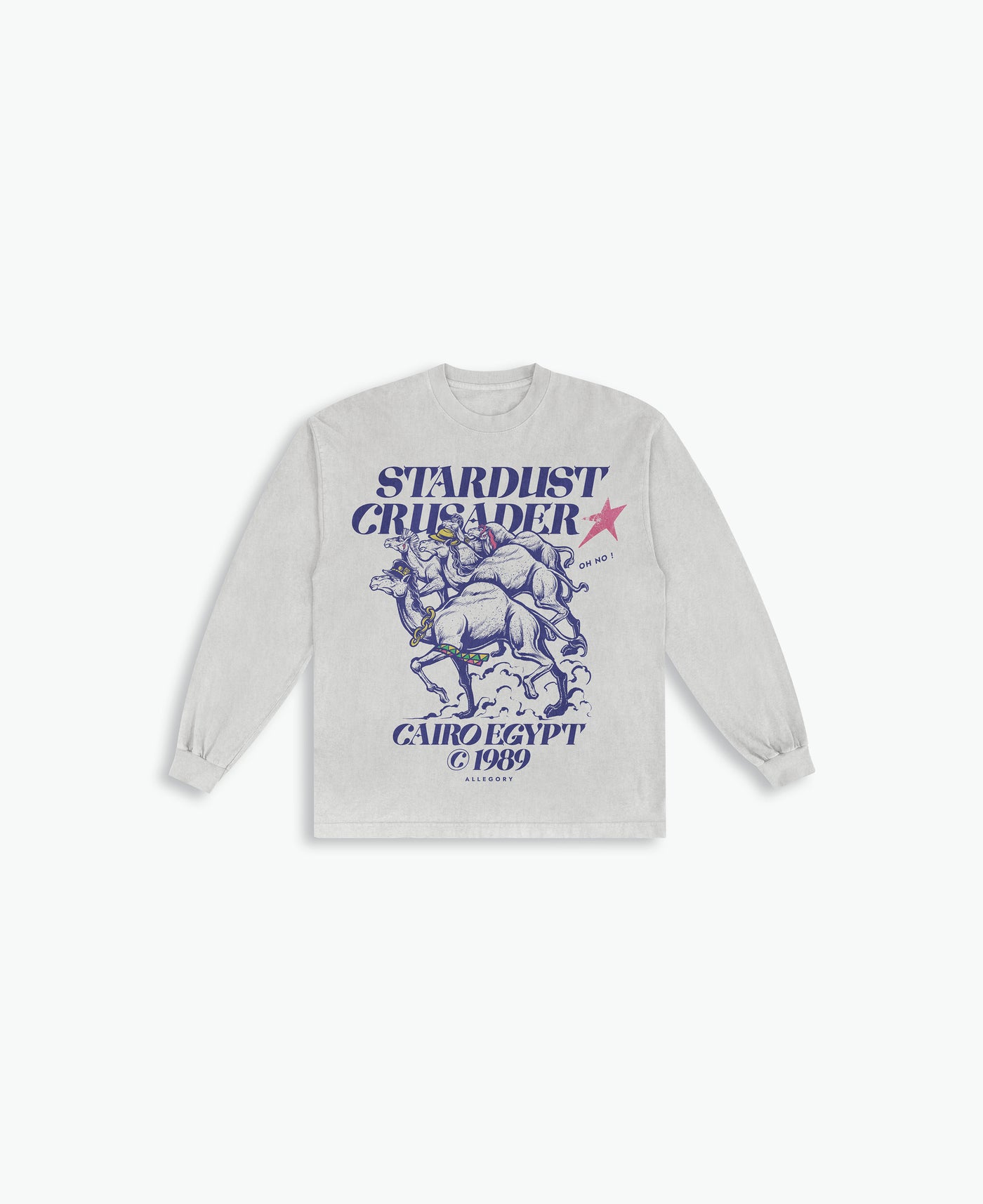 Stardust Crusaders In Egypt, Circa 1989 Long Sleeve Tee / Off White