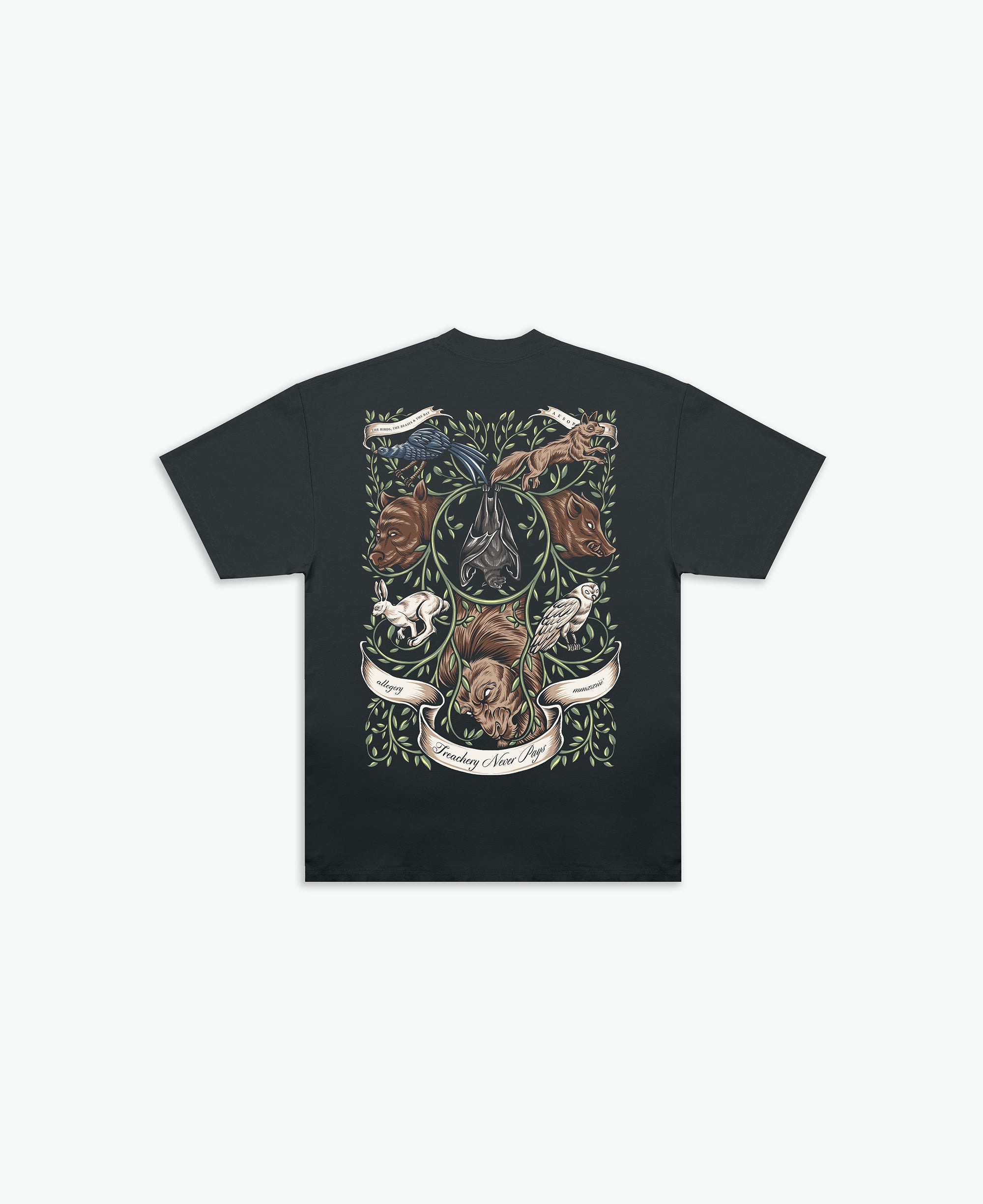 Bat, Birds and The Beast Tee / Charcoal