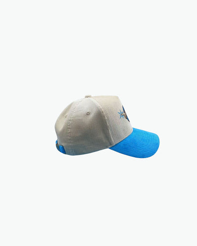 Spirit Detective's Premium Corduroy Hat / Cream / Electric Blue