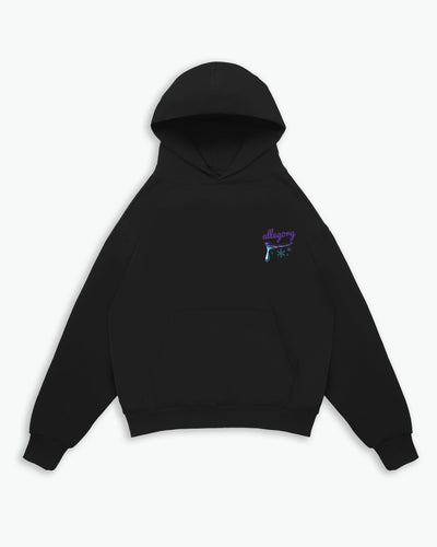 Dragon of Darkness Flame Hoodie / Black