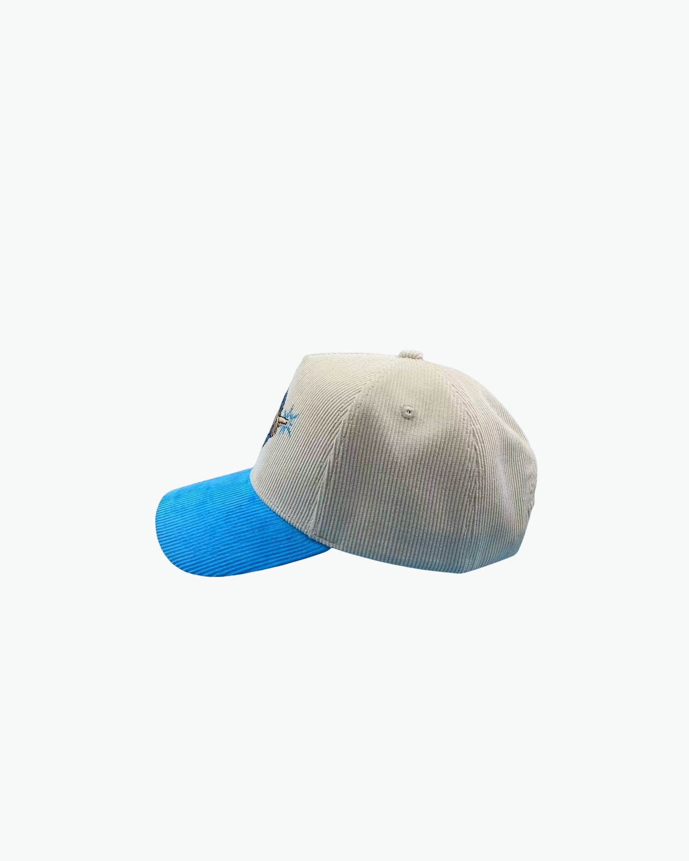 Spirit Detective's Premium Corduroy Hat / Cream / Electric Blue