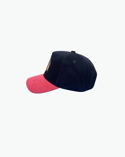 Kurama Rose Whip Premium Corduroy Hat / Black / Rose Pink