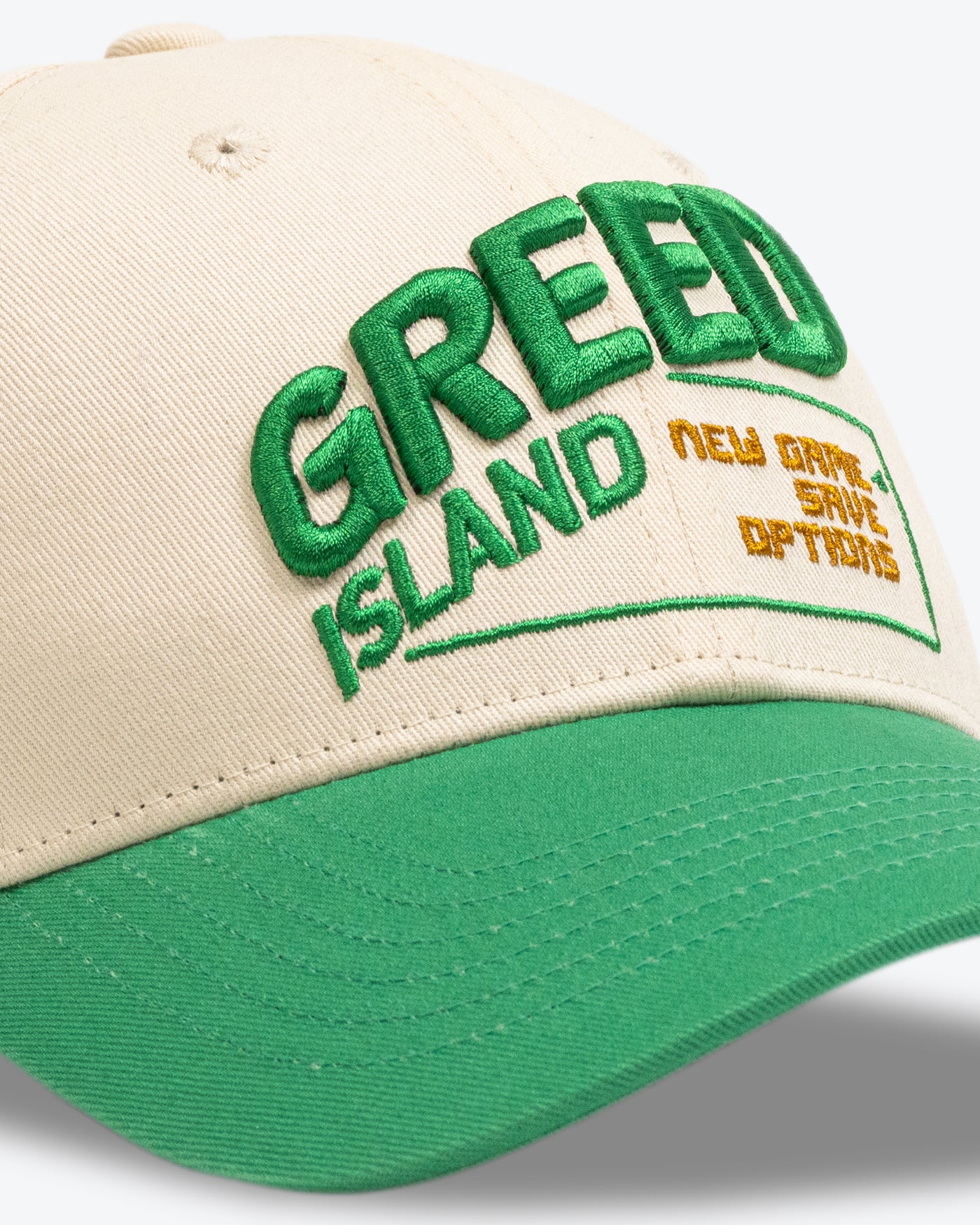 Greed Island Premium Hat / Cream / Mint Green