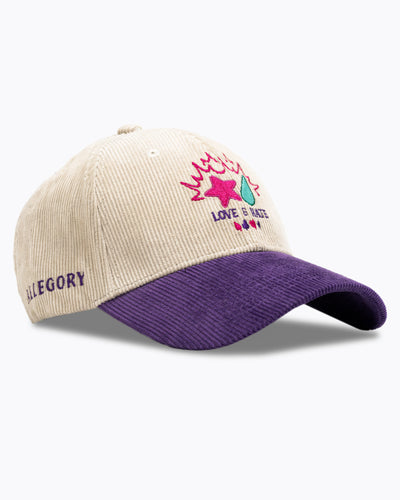 Love & Hate Premium Corduroy Hat / Cream / Carnival Purple