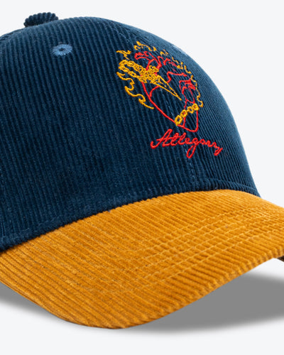 Judgement Chain Premium Corduroy Hat / Navy / Harvest Gold