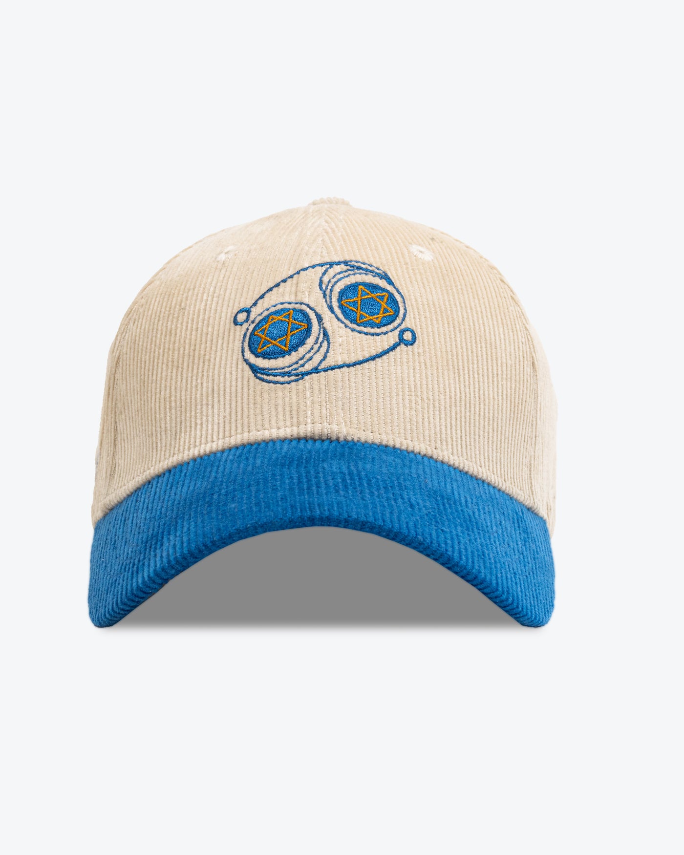 Specially Designed Yo Yos Premium Corduroy Hat / Cream / Cobalt Blue