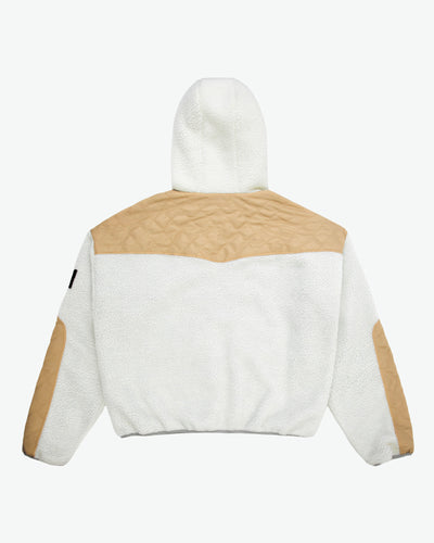 Frontier Lux Sherpa Jacket / White / Tan