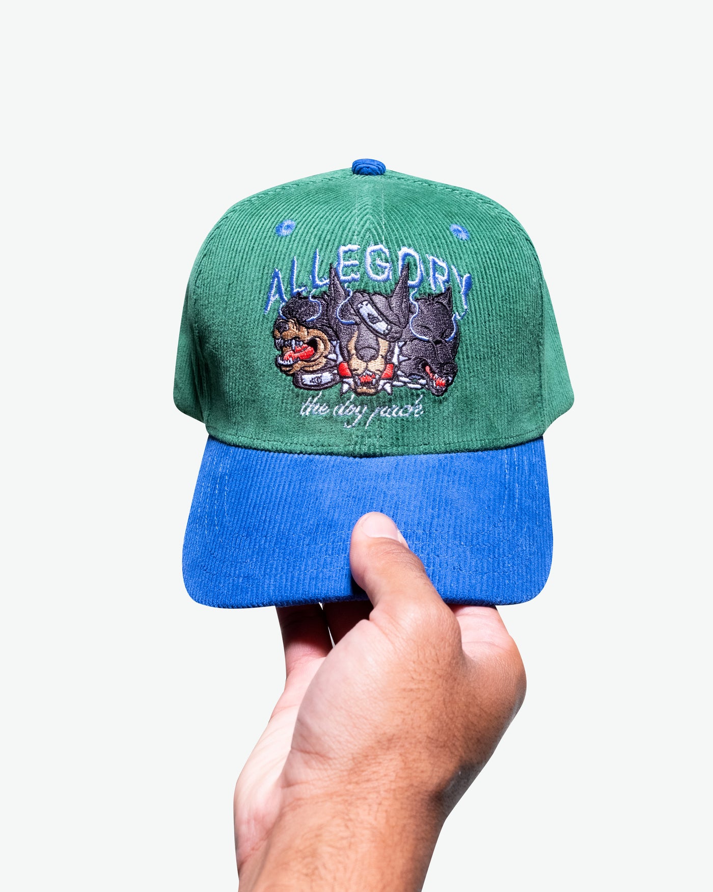 The Dog Pack Kakashi Corduroy Hat / Army Green / Konoha Blue