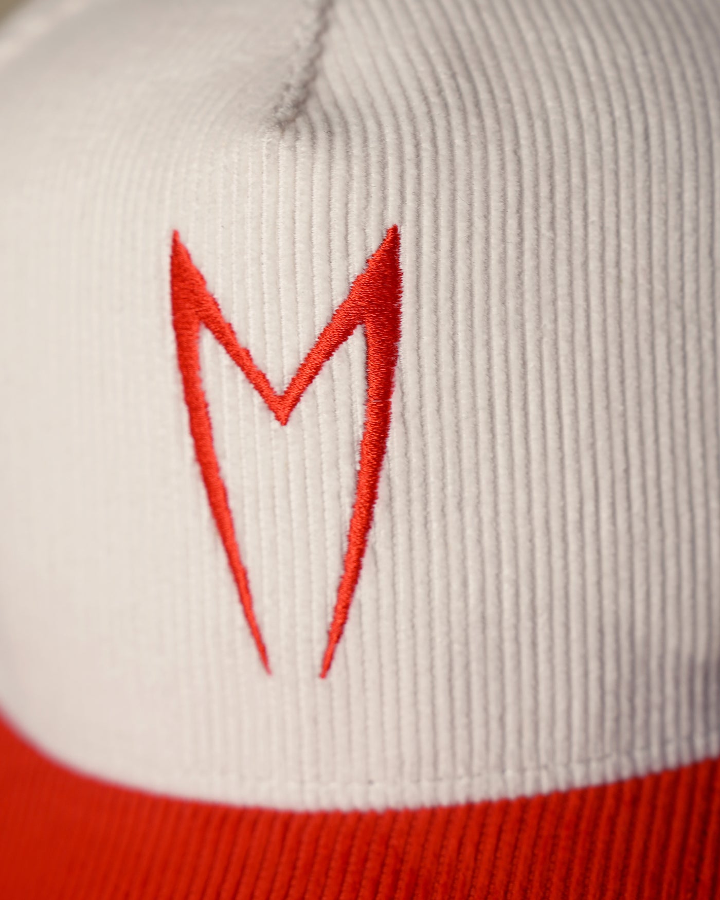 Mach 5 Symbol Premium Corduroy Hat For Speed Racer™ / Cream / Burnt Orange