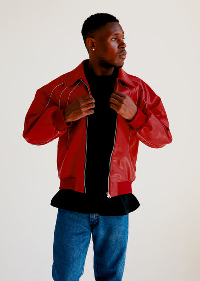 Voyager Leather Jacket / Red