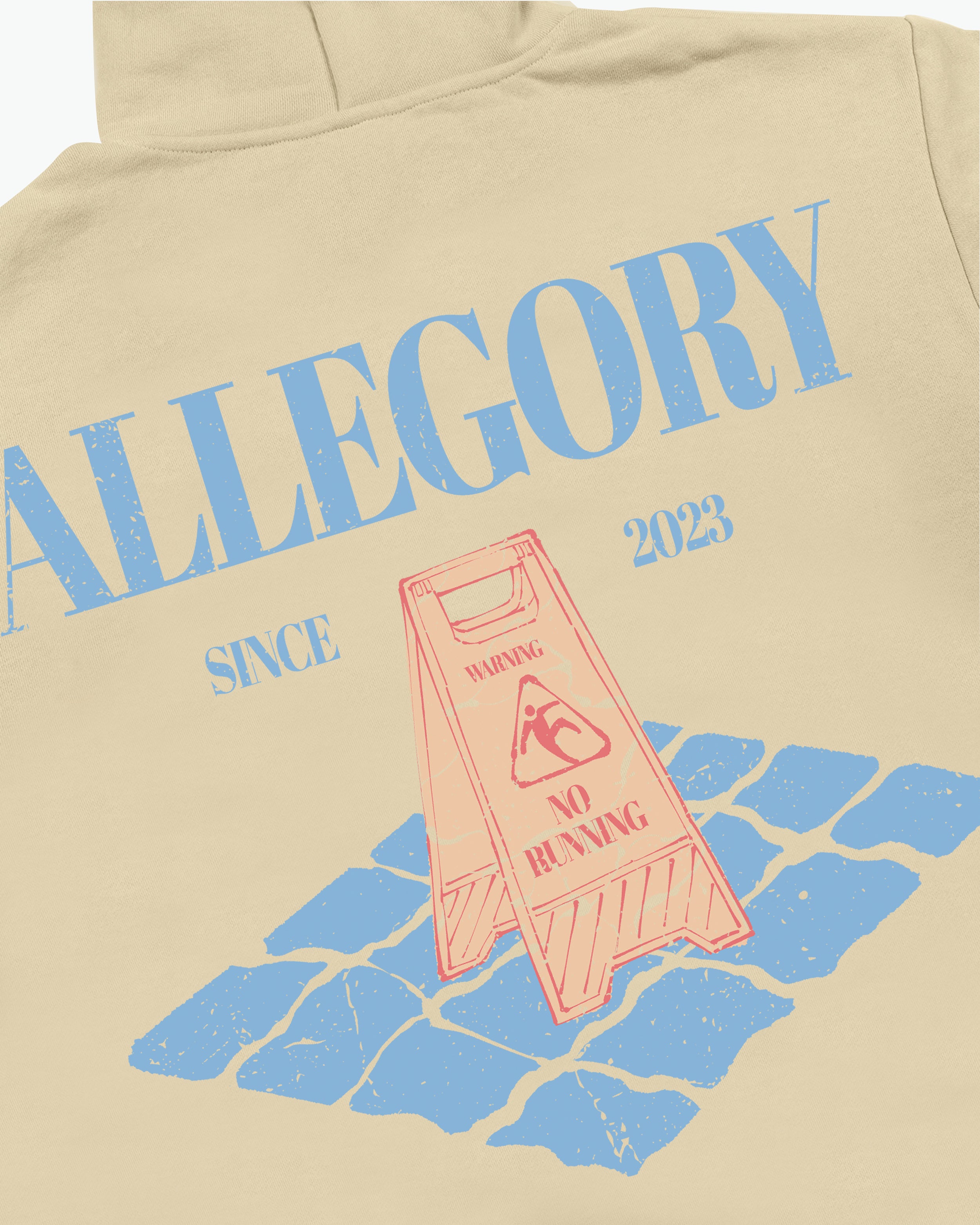 "No Running" Hoodie / Washed Gold-3