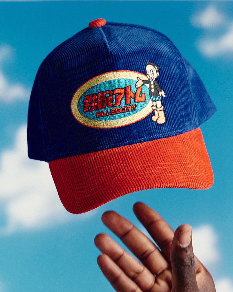 School Boy Mighty Atom Corduroy Hat For Astro Boy™ / Cobalt Blue / Terracotta Red