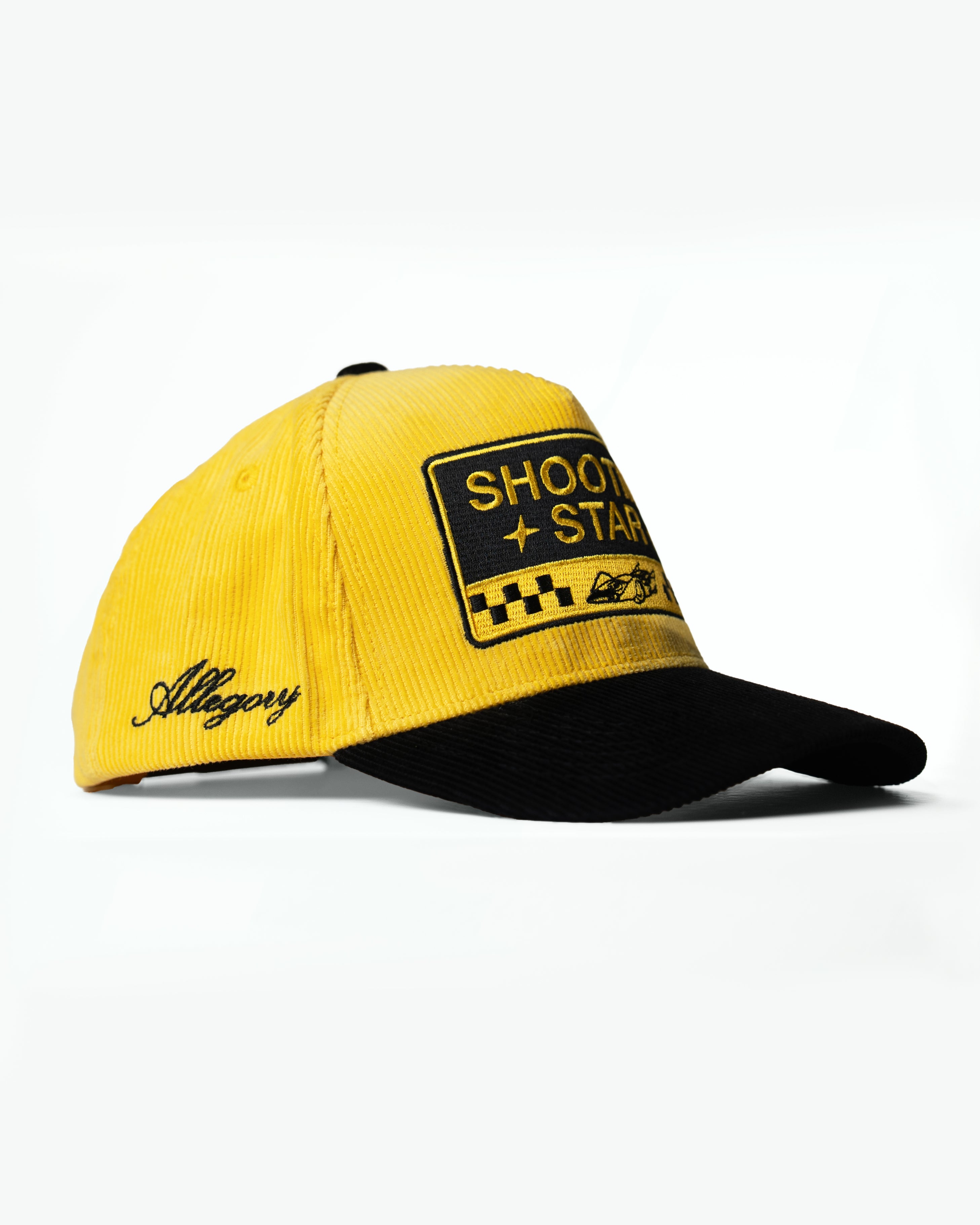 Shooting Star Premium Corduroy Hat For Speed Racer™ / Mustard Yellow / Black-2