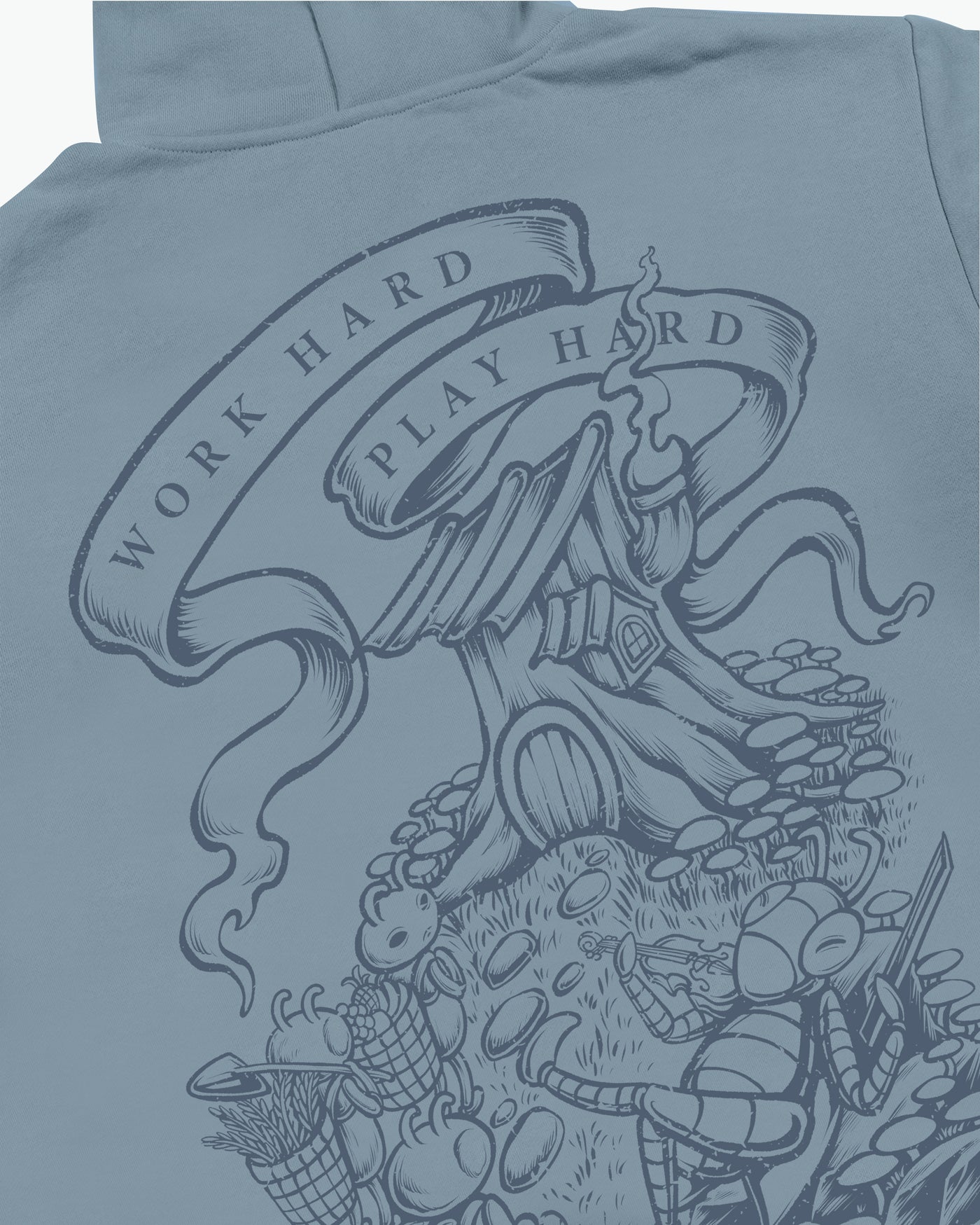 Ant And The Grasshopper Hoodie / Soft Denim Blue