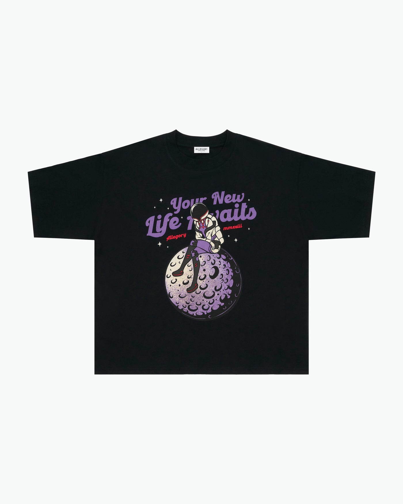 Your New Life Awaits Heavyweight Tee / Black