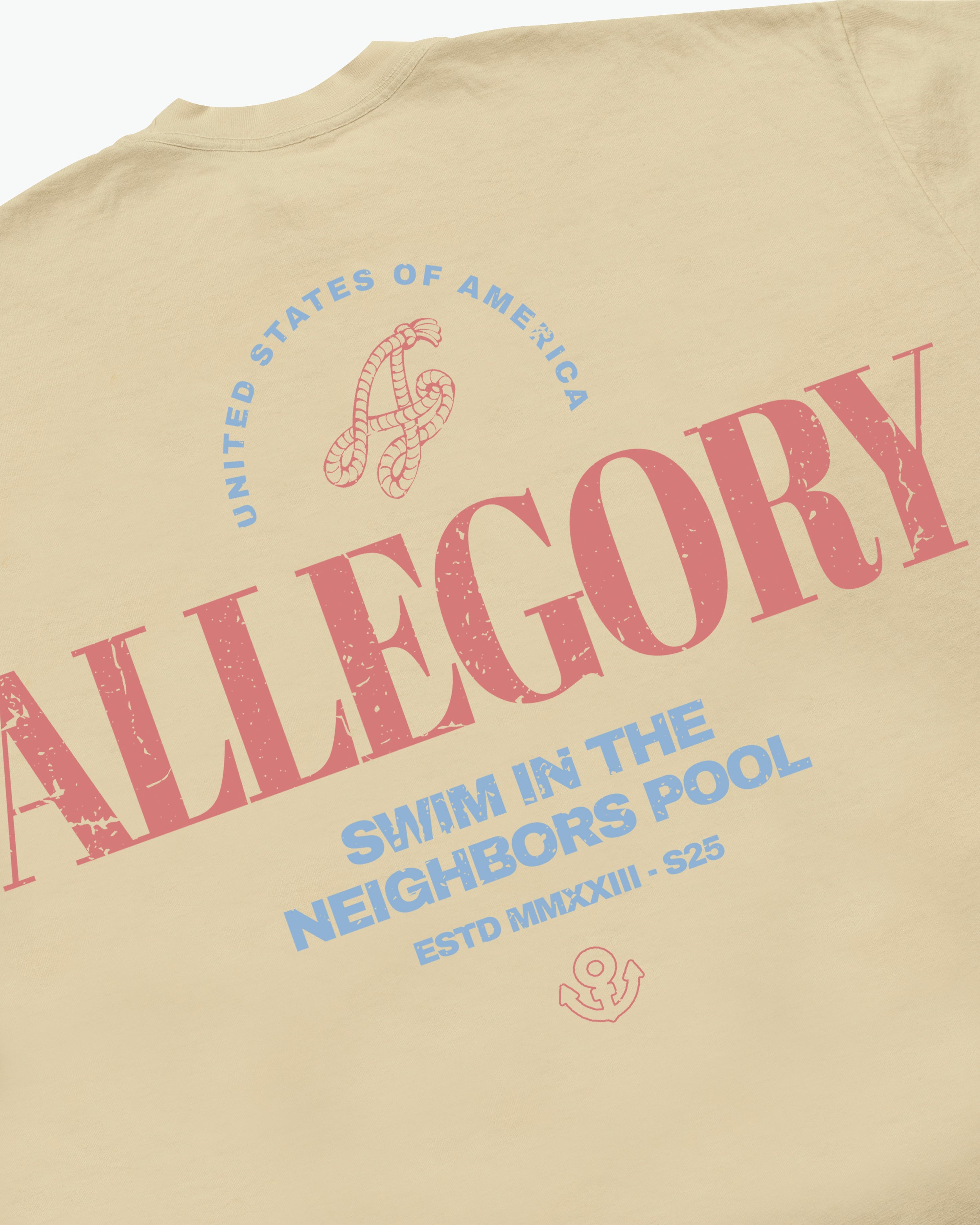 Swim In The Neighbors Pool Tee / Washed Gold-3