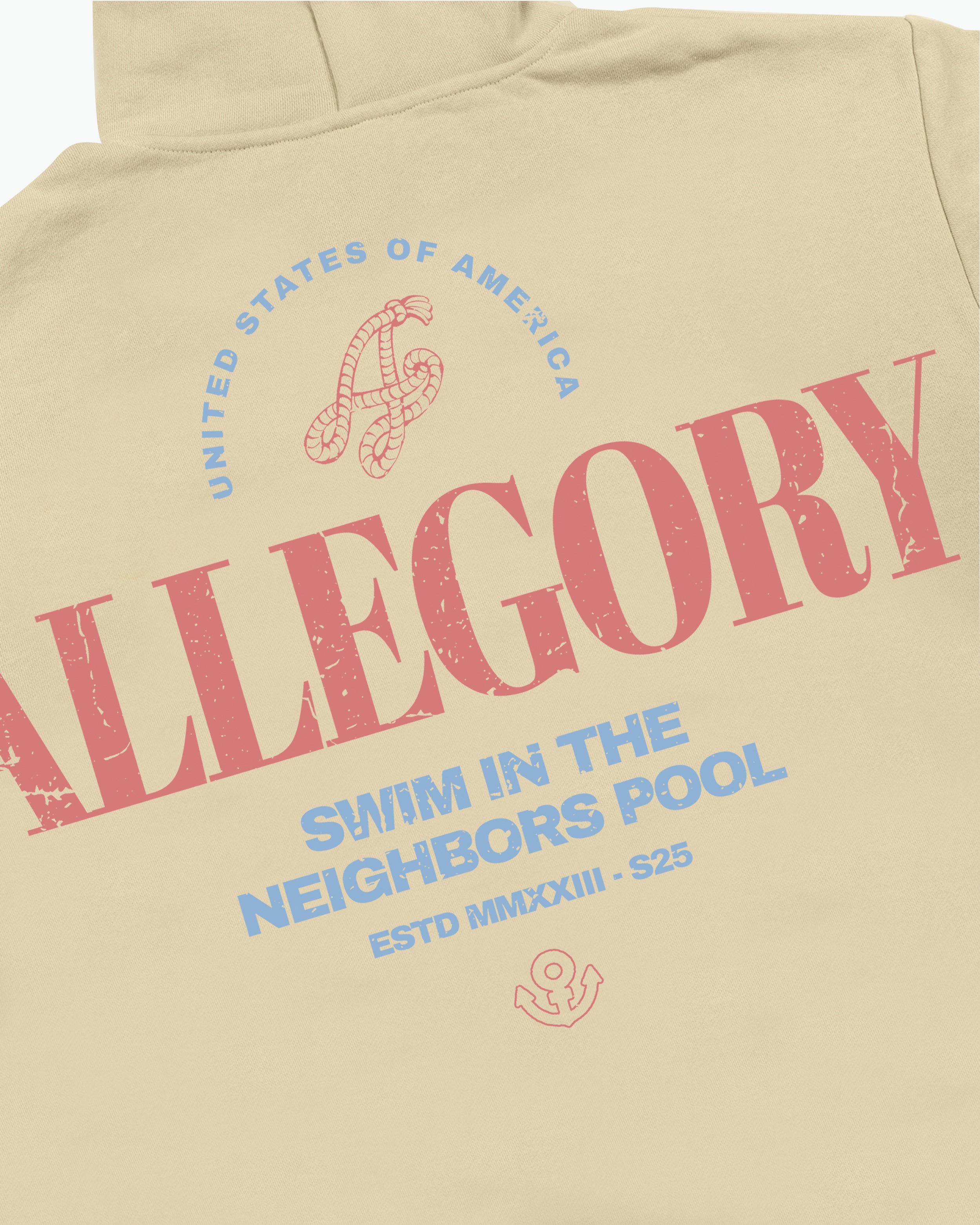 Swim In The Neighbors Pool Hoodie / Washed Gold-3